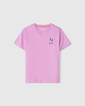 Tees Psycho Bunny Tyler Back Graphic Tee Violette Enfant | LCA-36244406